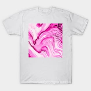 PINK AND WHITE LIQUID MARBLE DESIGN T-Shirt